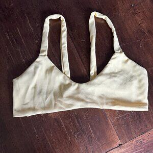 Citrine Swim Yellow Ribbed Bikini Top- Size Medium